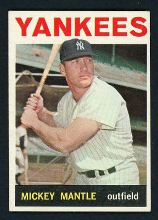 1964 Topps 50 Mickey Mantle Yankees Vg Residue Back 411813 (kycards)