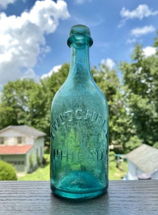 Twitchell Superior Mineral Water Soda Bottle Phila Pa Solid T Iron Pontil 1850s