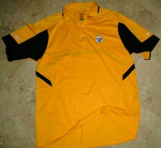 Reebok Embroidered Pittsburgh Steelers Collared Polo Shirt Men 