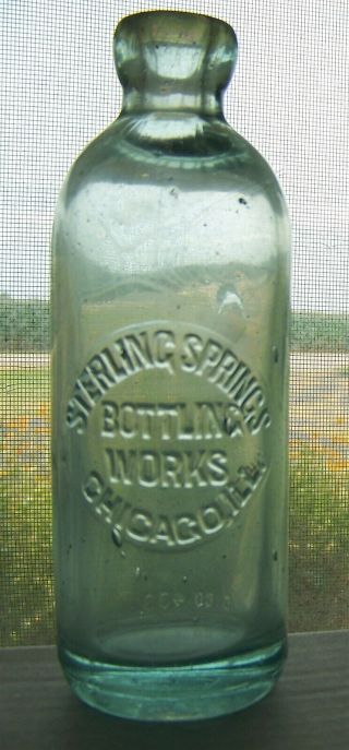 Sterling Springs Chicago Illinois Slugplate Hutchinson Bottle Hutch Il 0496 Rare