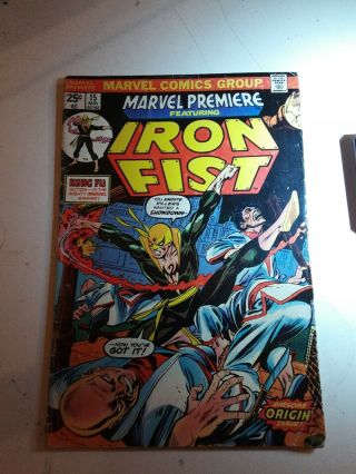 Marvel Premiere 15 Iron Fist Origin 1st Appearance Vg 4.  0 - 5.  0