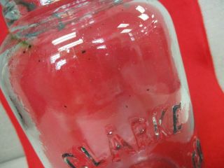 RARE Vintage CLARKE FRUIT JAR CO CLEVELAND OH BLUE TINT JAR w/GLASS LID 8 - 1/4 