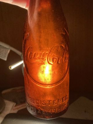 Coca Cola Bottling Amber Bottle With Curved Arrow,  Jackson Tennessee Dug