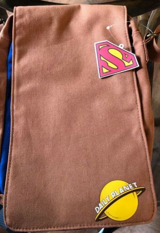 Superman Daily Planet Reporter Messenger Bag Crossbody 80th Rare Nwt - 25