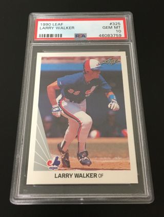 1990 Leaf 325 Larry Walker Rookie Card Psa 10 Gem Montreal Expos Hof