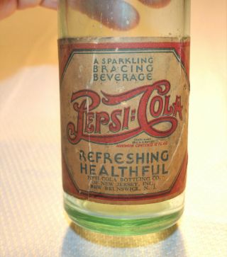Rare Straight Side Pepsi - Cola 12 Oz Bottle " Burnswick,  N.  J.