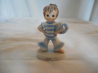 Vintage Lefton Sailor Boy July Birthday Ceramic Figure