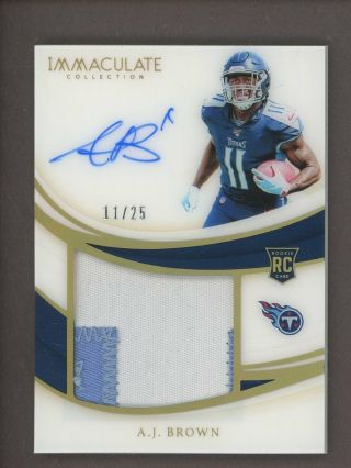2019 Panini Immaculate Acetate Gold A.  J.  Brown Rpa Rc Patch Auto 11/25