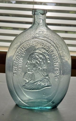 Vintage Dyottevile Washington - General Taylor Historical Flask,  Quart,  Hinge Mold