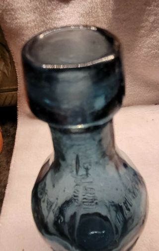 Sapphire Blue HEISS SUPERIOR SODA OR MINERAL WATERS IRON PONTIL 10 SIDED BOTTLE 2