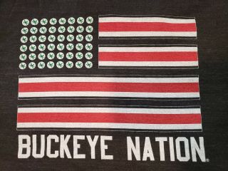 Homage Buckeye Nation Ohio State Football Gray Flag T - Shirt Men 