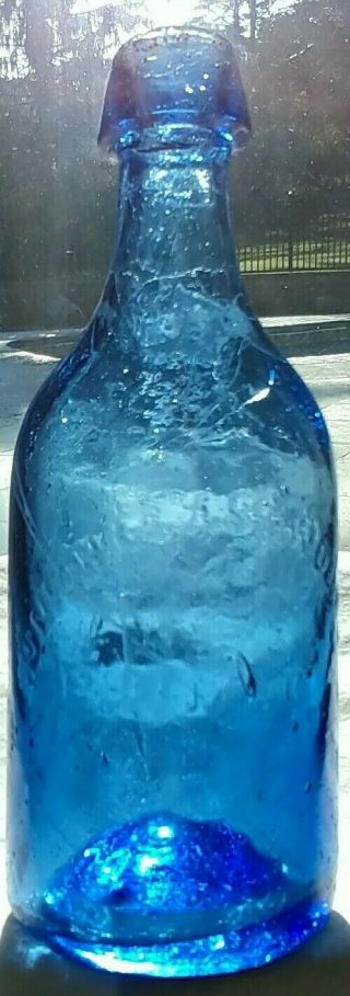 Union Glass Philada/ Iron Pontiled - Cobalt - Blue Soda