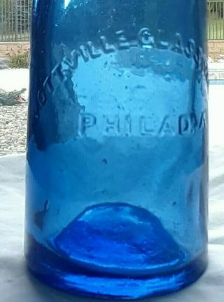 DYOTTVILLE GLASS PHILAD.  A Pontiled - Cobalt - blue soda 2