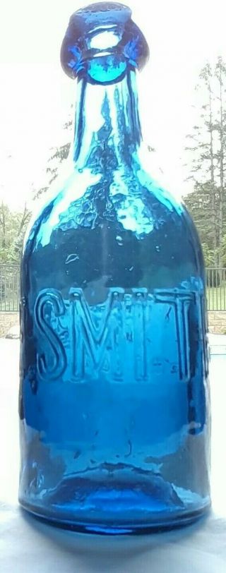 Smith / Elmirae N.  Y.  Pontiled - Cobalt - Blue Soda Water