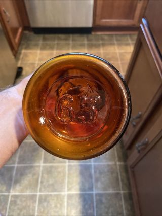 Patented 1886 Amber Quart GLOBE Fruit Mason Jar With Lid And Bail 65 3