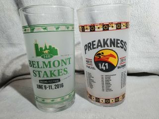 2016 Preakness And Belmont Stakes Commemorative Horseracing Glass
