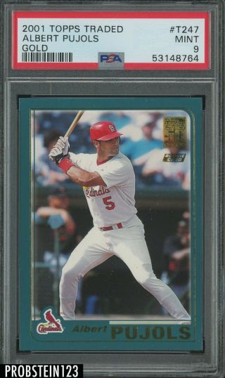 2001 Topps Traded Gold T247 Albert Pujols St.  Louis Cardinals Rc Rookie Psa 9