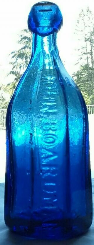 Pontiled Boardman Cobalt - Blue Soda Water Bottles