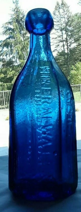 PONTILED BOARDMAN COBALT - BLUE SODA WATER BOTTLES 2