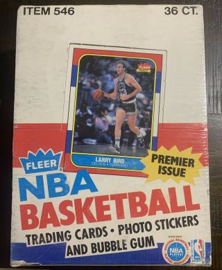 1986 - 87 Fleer Basketball Empty Wax Pack Display Box Jordan Rookie Year