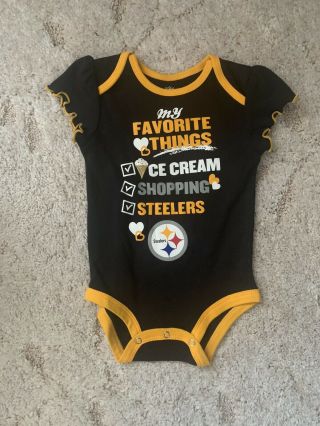 Nfl Pittsburgh Steelers One Piece Bodysuit Baby Infant Size 12 Months