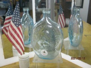 Bluish Aqua Gi - 37 Washington/taylor American Glass Gallery 1 Pint Flask.