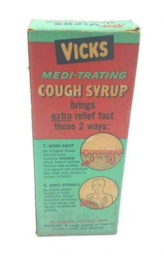 NOS Vintage VIcks Cough Syrup Bottle FACTORY BOX RARE 3