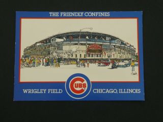 Wrigley Field / Chicago Cubs " The Friendly Confines " - Designer Prints Postcard