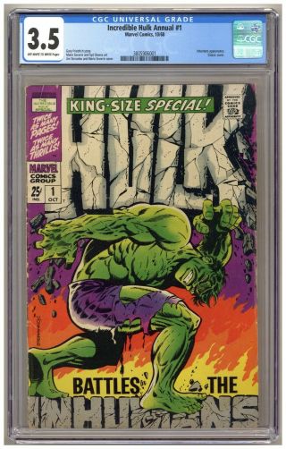 Incredible Hulk Annual 1 (cgc 3.  5) Inhumans; Classic Steranko Cover; 1968 A404