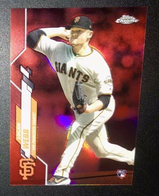 Logan Webb 2020 Topps Chrome 117 Red Refractor Rc 2/5 Giants Ace Rare Rookie