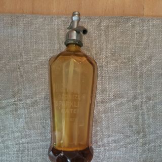 Seltzer Bottle Made In Czechoslovakia Beveled Glass High Rock