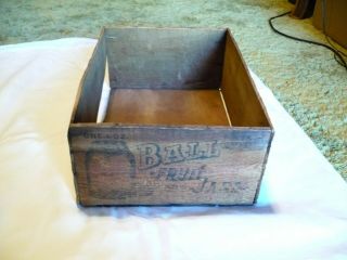 Rare Vintage/antique Wooden Crate One Dozen Pint Ball Fruit Jars Mason’s Patent,