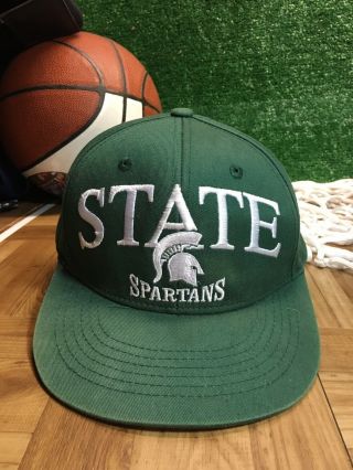 Rare Vintage Msu Michigan State Spartans Adjustable Snapback Hat Cap H4