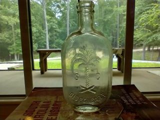 South Carolina Dispensary 1/2 Pint Jo - Jo Flask With Palmetto Tree