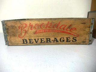 Vintage Brookdale Beverages Soda Bottle Crate Wooden Box 1957 Bloomfield Nj ?