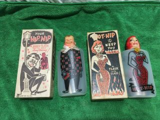 Vintage Hot - Nip & Hip - Nip Flasks,  Milbit Mfg.  In Boxes 1950 