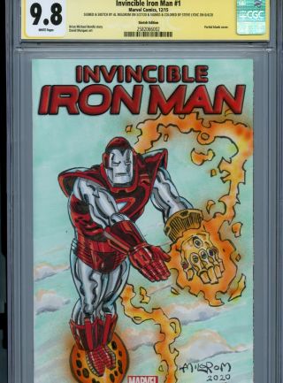 Iron Man Silver Centurion Sketch Cover By Al Milgrom Cgc Ss 9.  8 Marvel