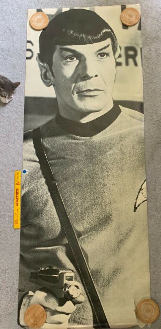 Star Trek Vintage 1976 6 Foot Spock Poster Leonard Nimoy Rare Read Full