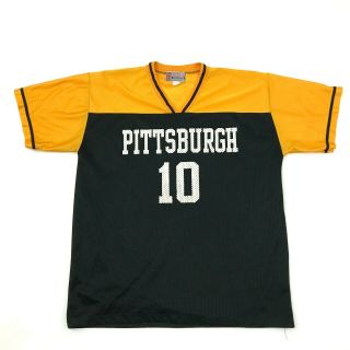 Vintage Pittsburgh Steelers Football Jersey Size Extra Large V - Neck Black Yellow