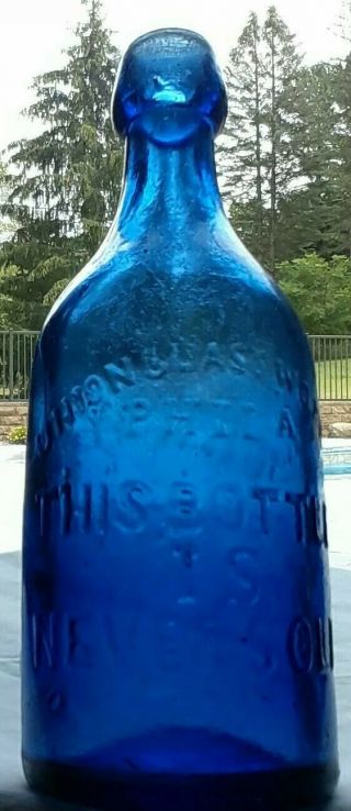 JOHN RYAN EXCELSIOR MINERAL WATER SAVANNAH 1859 dark cobalt - blue soda 2