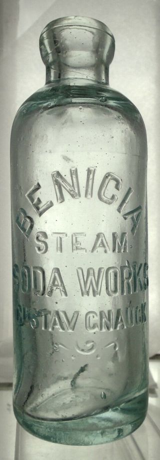 Benicia Steam Soda Benicia,  California Antique Blob Top Hutchinson Bottle.