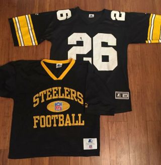 2 Vintage Pittsburgh Steelers Starter Jersey’s Size 48 L Rod Woodson