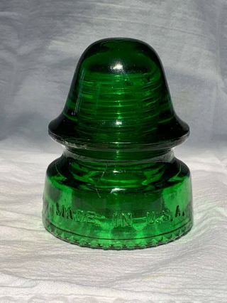 Antique Glass Electrical Insulator - Hemingray Cd 162 [090] In 7 - Up Green