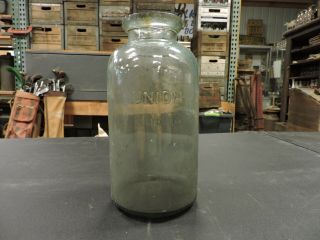 Antique Beaver Falls,  Pa.  Union N1 Glass Quart Wax Sealer Fruit Jar