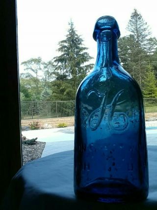 HEISS PHILADA pontiled cobalt - blue soda water 2