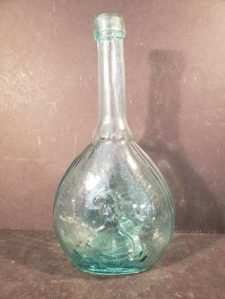 1860s Jenny Lind Fislerville G1 - 107 Calabash Whiskey Bottle Applied Lip