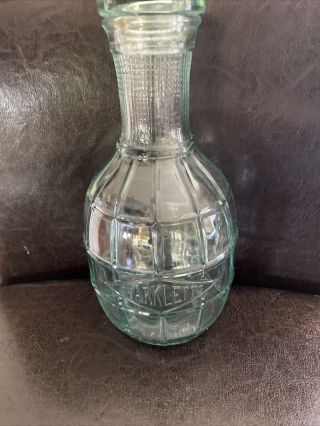 Vintage Sparkletts Glass Refrigerator Water Bottle With Lid.