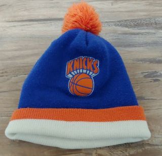 York Knicks Pom Pom Beanie Winter Hat One Size Orange,  White,  Blue
