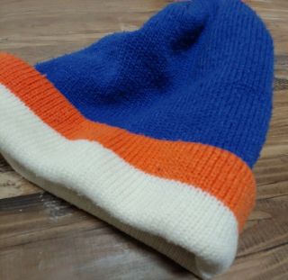 York Knicks Pom Pom Beanie Winter Hat One Size Orange,  White,  Blue 3