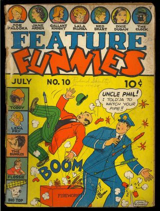 Feature Funnies 10 (glue) Early Golden Age Comic 1938 App.  Gd -